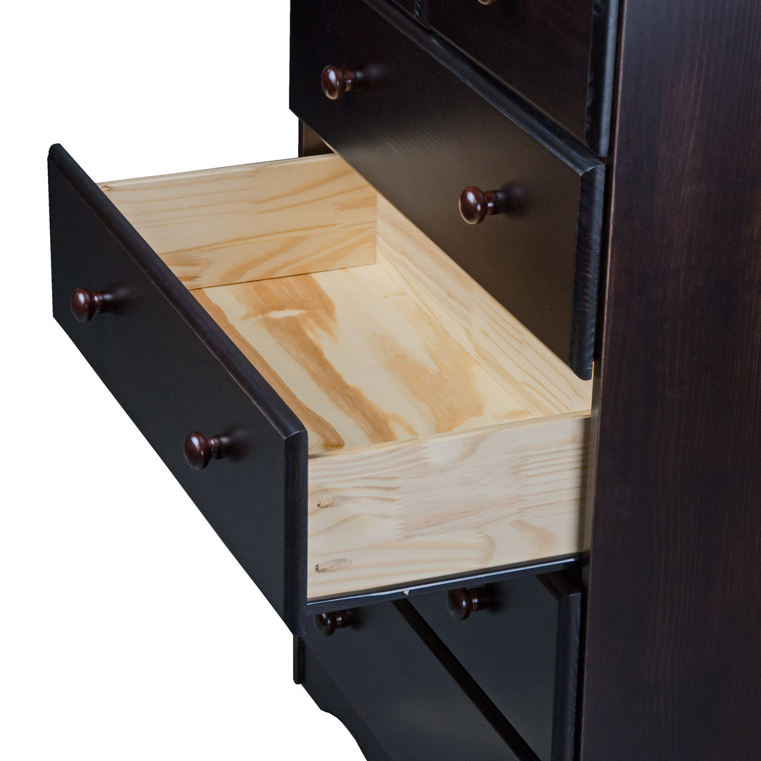 100% Solid Wood 5-Drawer Chest with Metal Knobs