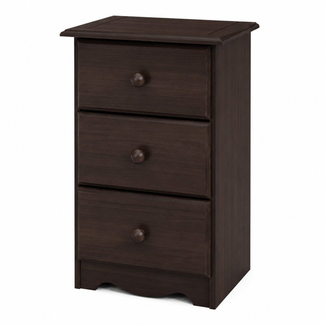 100% Solid Wood 3-Drawer Nightstand