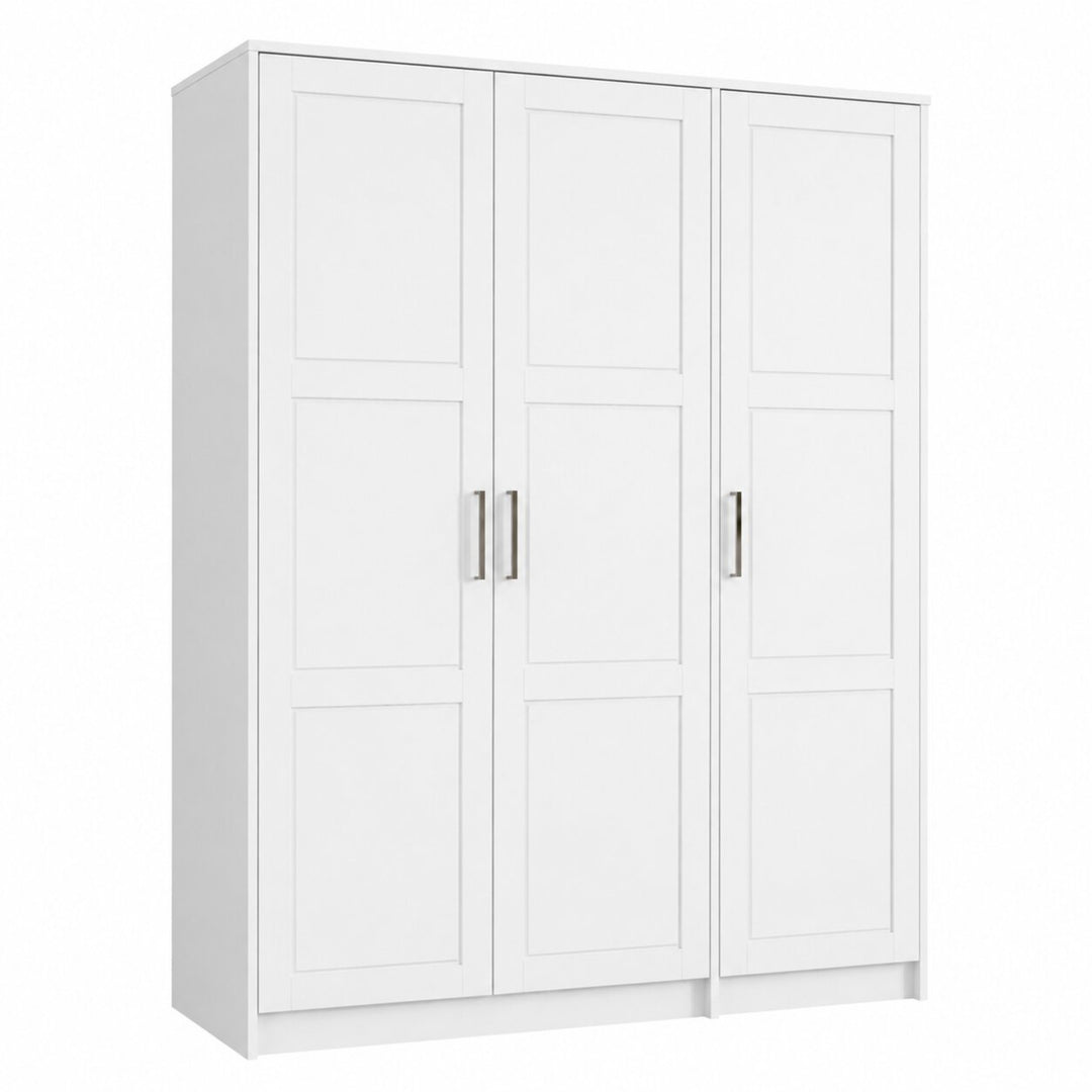 100% Solid Wood 3-Door Wardrobe Armoire with Raised Panel Doors, Bedroom Closet Storage - Urban Collection