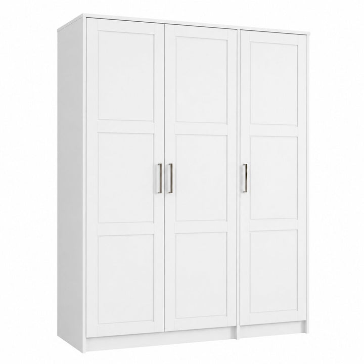 100% Solid Wood 3-Door Wardrobe Armoire with Raised Panel Doors, Bedroom Closet Storage - Urban Collection
