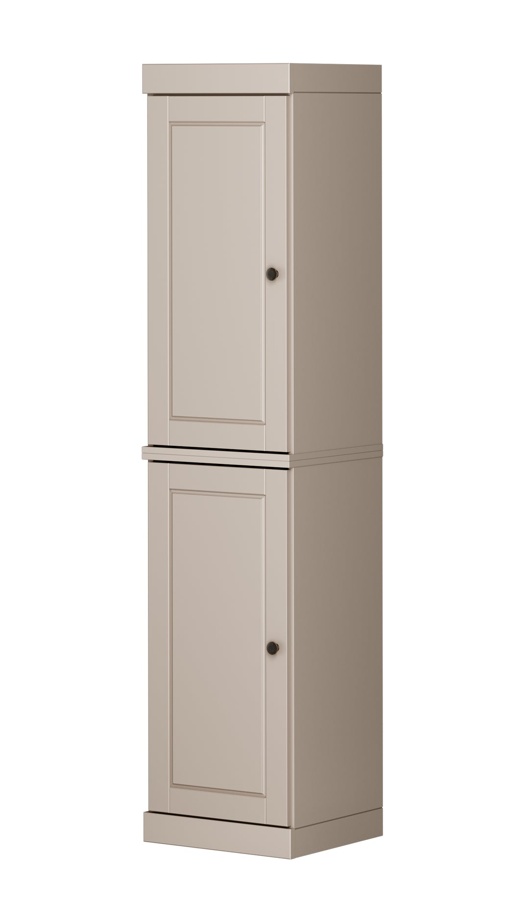 100% Solid Wood 16.5" Pantry Cabinet, 2 Raised Panel Wood Doors