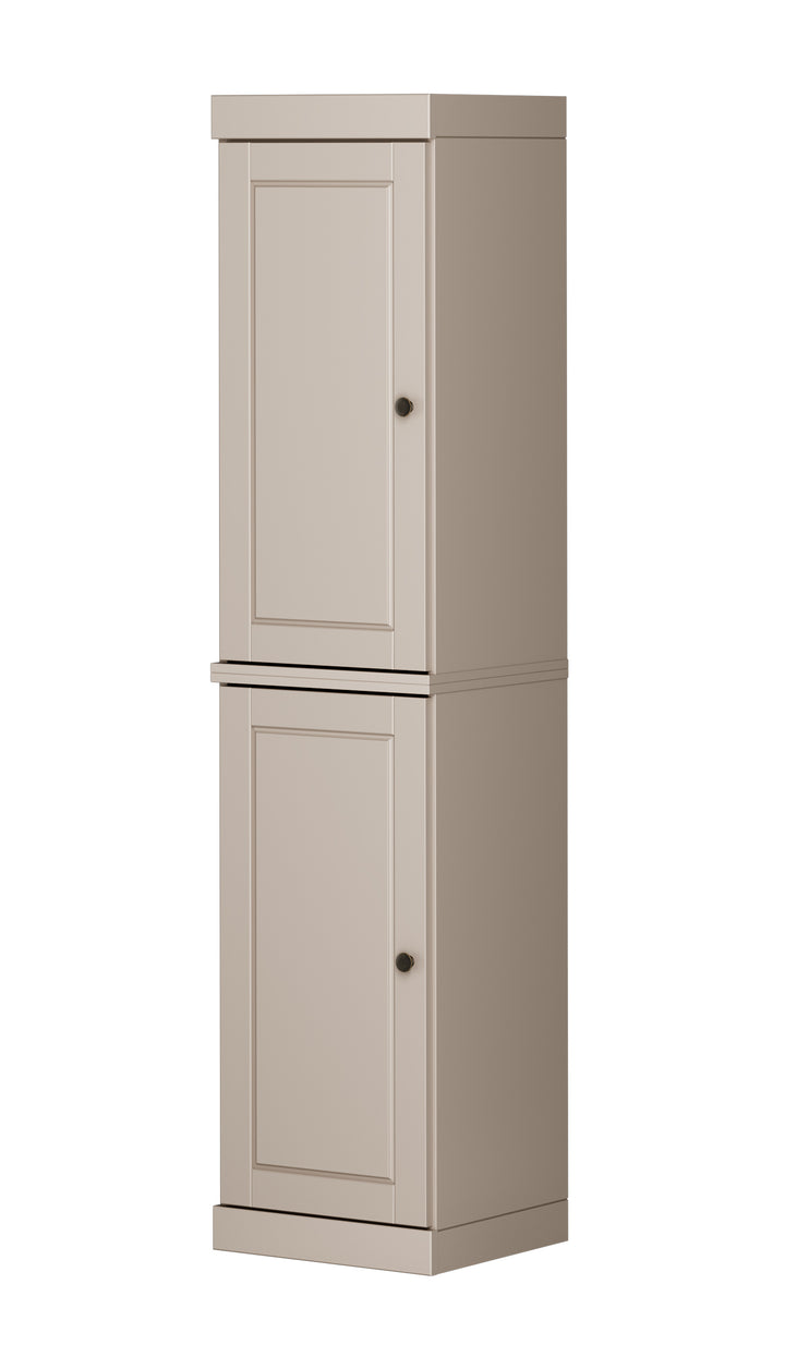 100% Solid Wood 16.5" Pantry Cabinet, 2 Raised Panel Wood Doors