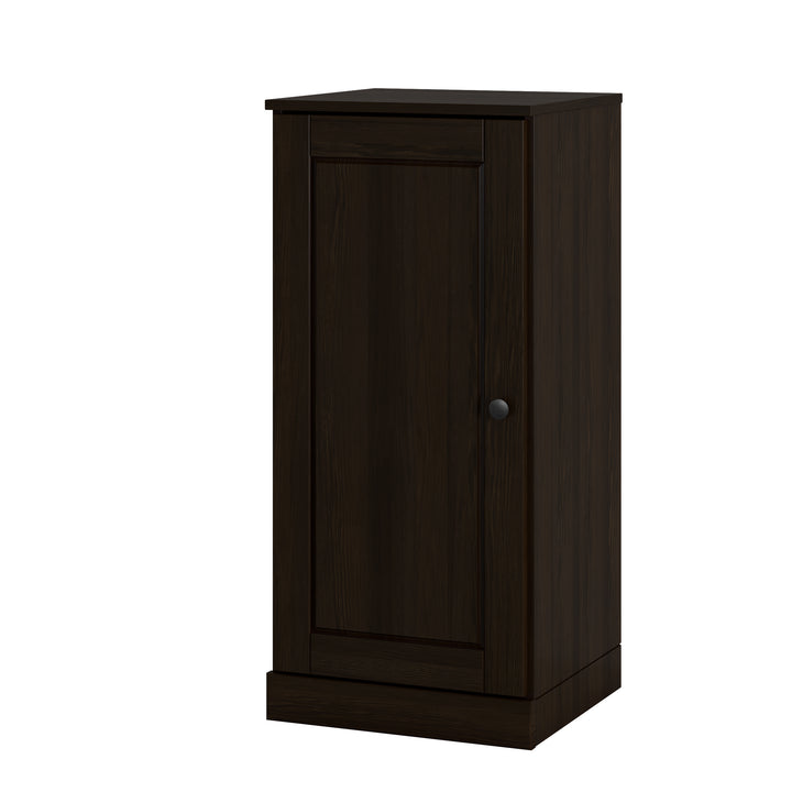 100% Solid Wood Bathroom Storage Cabinet, Raised Panel Door, 4 Drawers, Adjustable Shelves, 16.5" Wide, 35.75" Tall