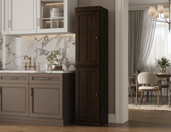 100% Solid Wood Kitchen Pantry Cabinet, Tall Freestanding Modular Storage with Shaker Doors, Adjustable Shelves, 16.5" W x 71.5" H