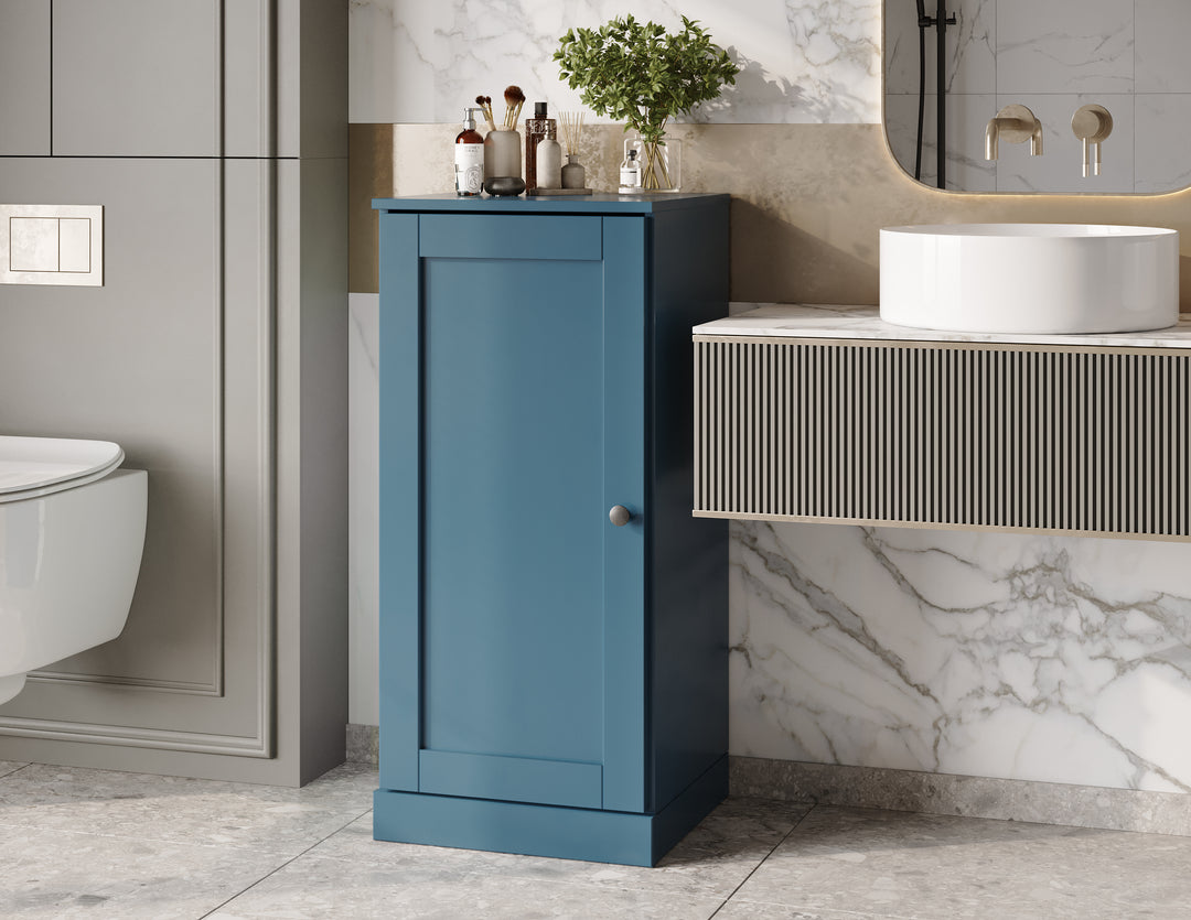 100% Solid Wood 16.5" Small Bathroom Cabinet, Shaker Wood Door, Adjustable Shelves