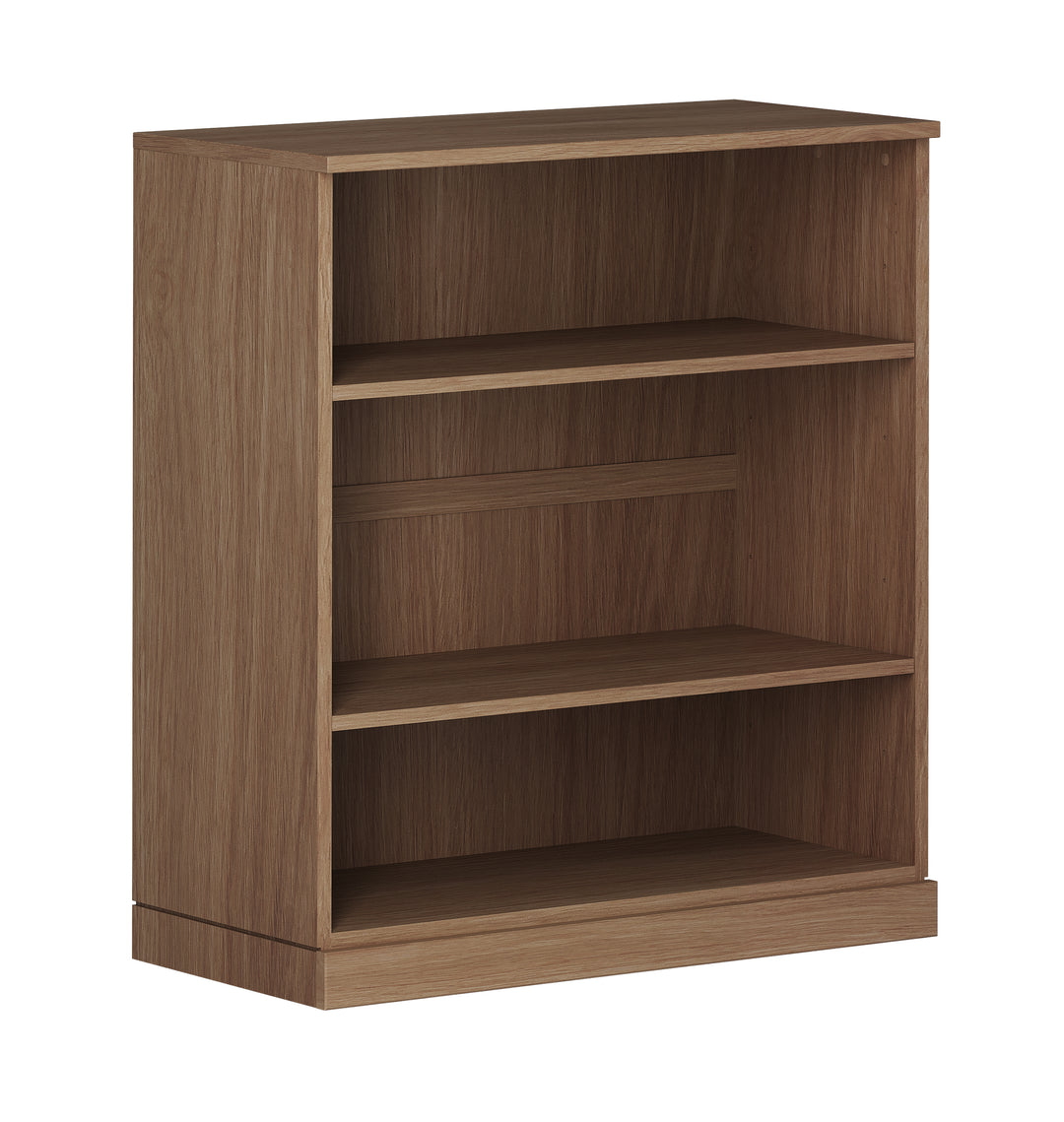 Premium 100% Solid European Oak Hardwood 3-Shelf Modular Bookcase – 32" Wide, 35.75" Tall