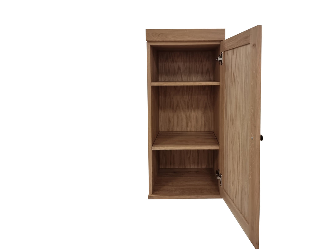 Premium 100% Solid European Oak Hardwood Bathroom Storage Cabinet with Shaker Doors – 16" Wide, 71.5" Tall