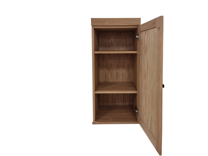 Premium 100% Solid European Oak Hardwood Bathroom Storage Cabinet with Shaker Doors – 16" Wide, 71.5" Tall
