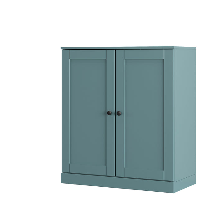 100% Solid Wood Shoe Storage Cabinet with Shaker Doors, Adjustable Shelves, Space Saving Stackable Entryway Organizer, 32" W x 35.75" H