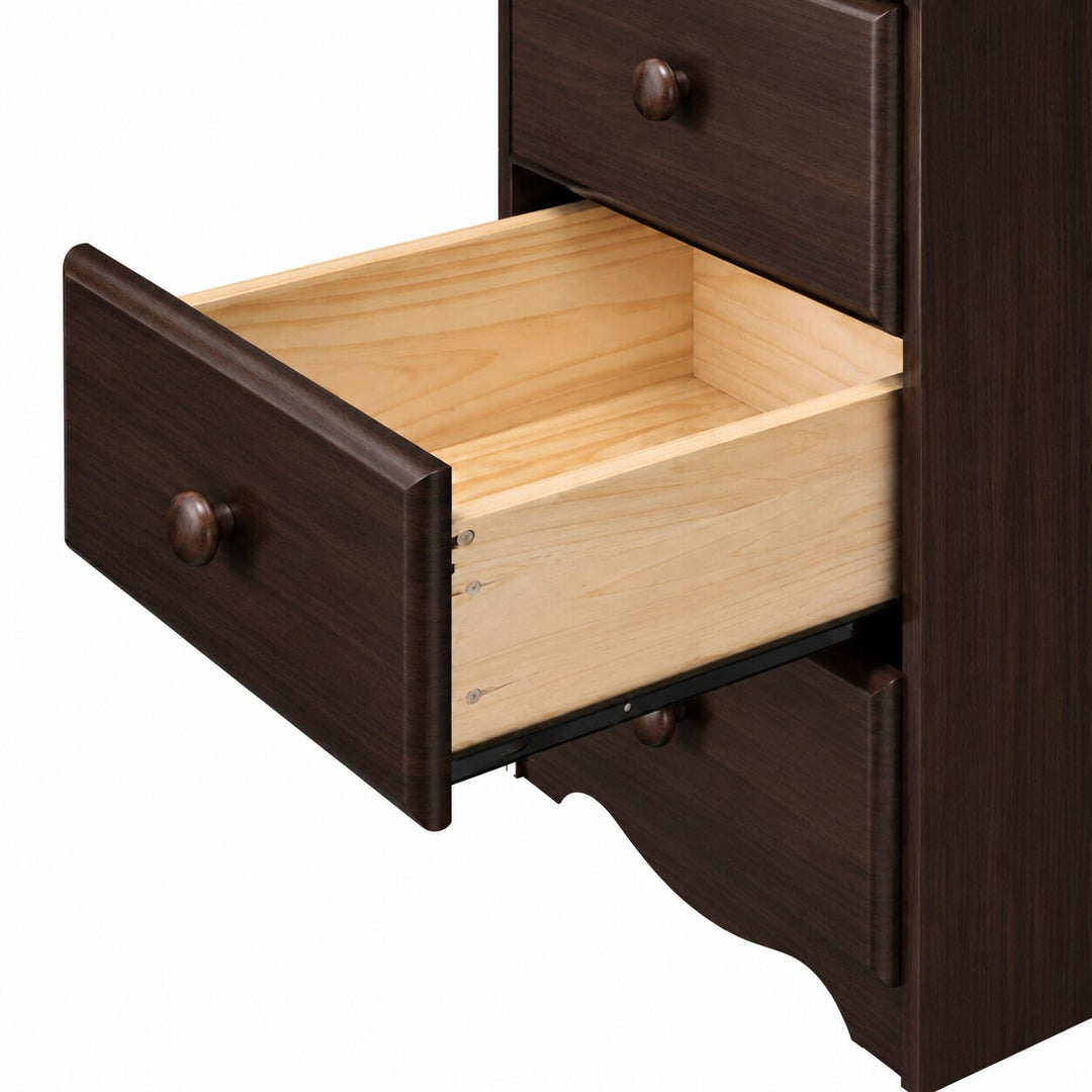 100% Solid Wood 3-Drawer Nightstand with Metal Knobs