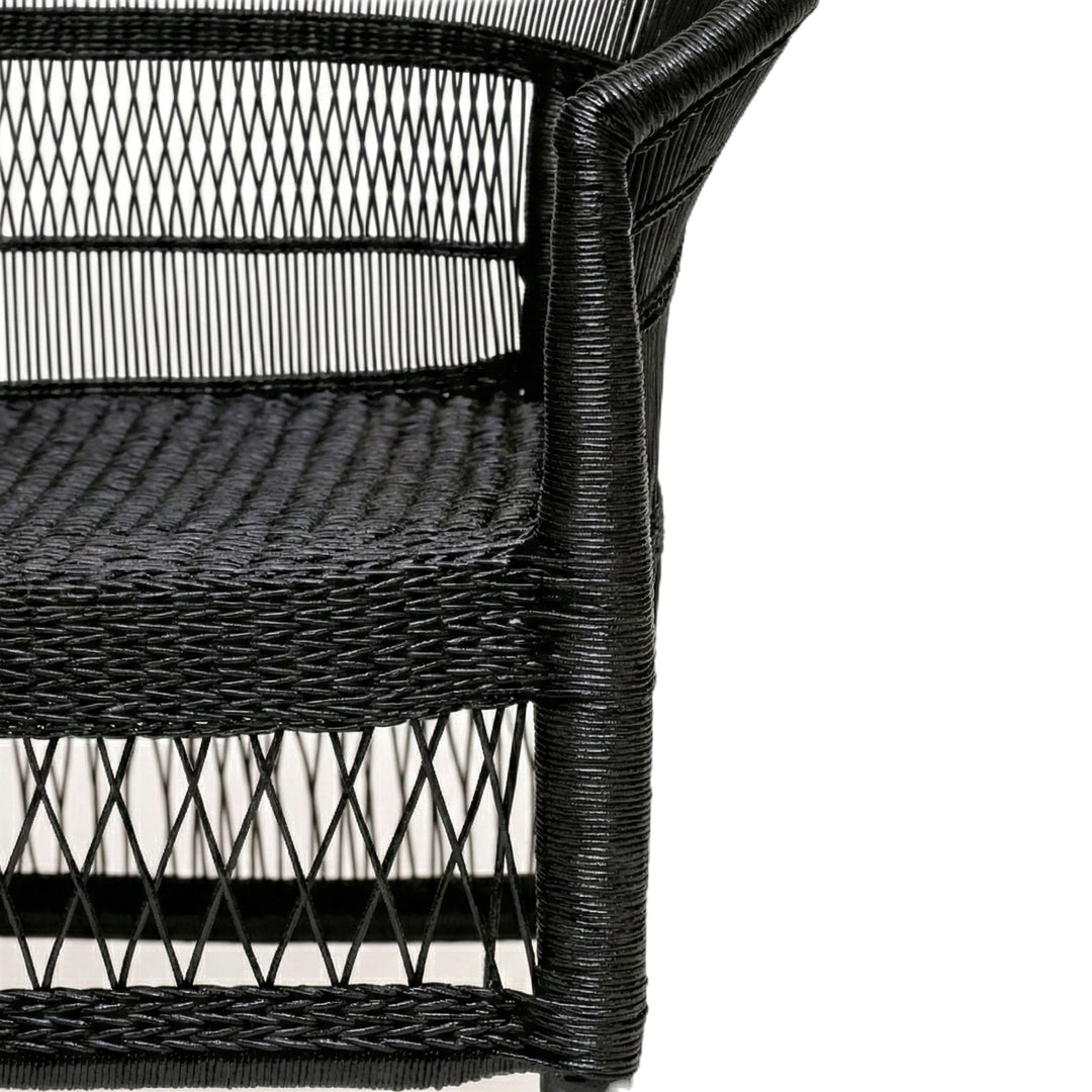 100% Handwoven Natural Rattan 2-Piece Indoor Seating Set with Loveseat and 3-Seater Settee, Solid Wood Frame, Boho Farmhouse, Authentic African Craftsmanship