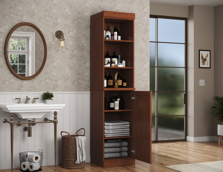 100% Solid Wood 16.5" Tall Bathroom Storage Cabinet , Shaker Door, Adjustable Shelves