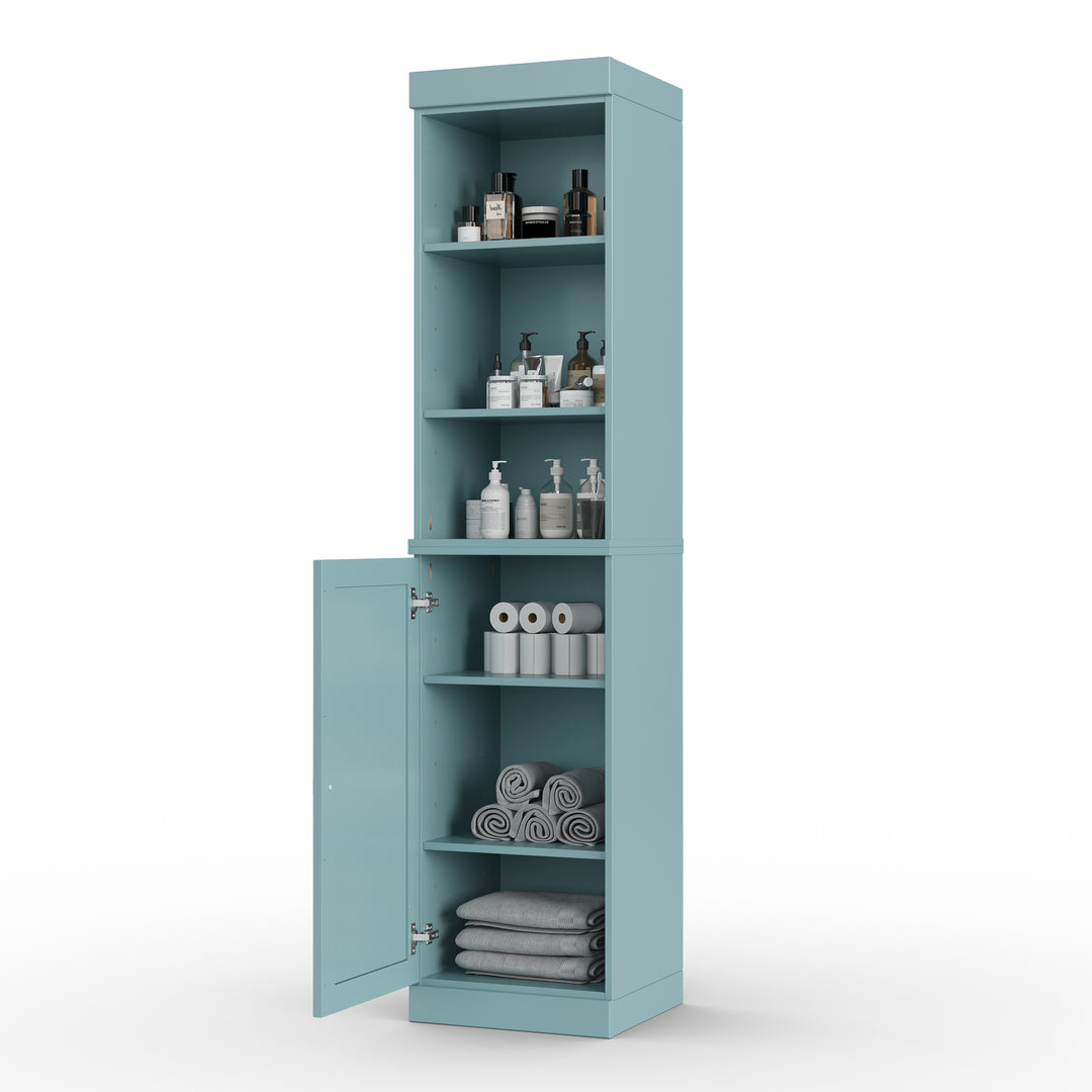 100% Solid Wood 16.5" Tall Bathroom Storage Cabinet , Shaker Door, Adjustable Shelves