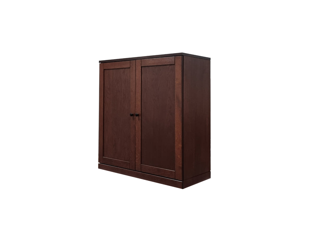 Premium 100% Solid European Oak Hardwood 6-Shelf Modular Bookcase with Bottom Shaker Doors – 32" Wide, 71.5" Tall