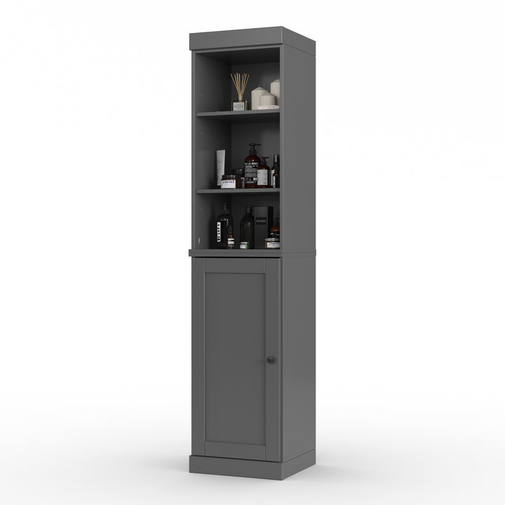 100% Solid Wood 16.5" Tall Bathroom Storage Cabinet , Shaker Door, Adjustable Shelves