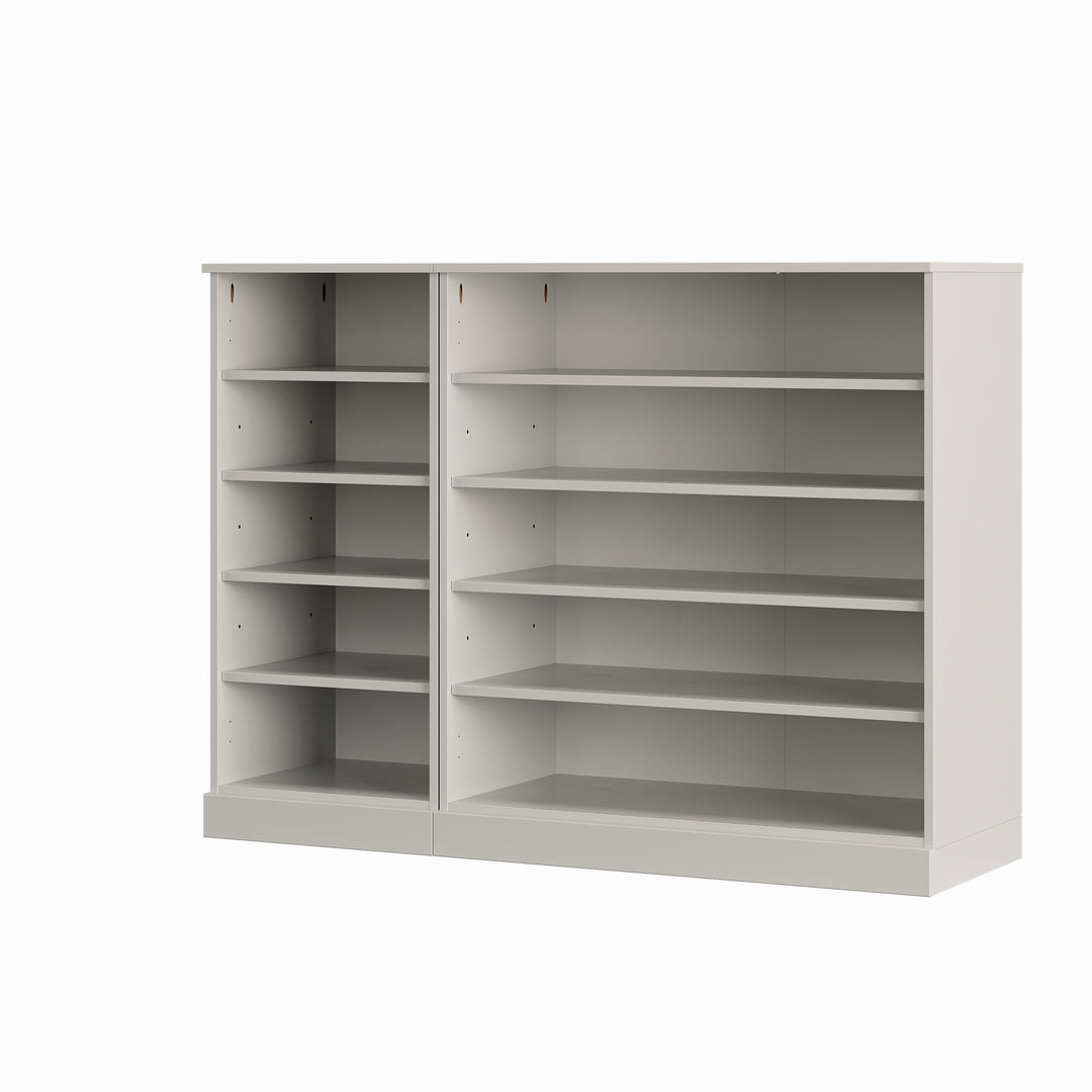 100% Solid Wood Open Shoe Storage Cabinet with Adjustable Shelves, Space Saving Modular Entryway Organizer, 48.5" W x 35.75" H