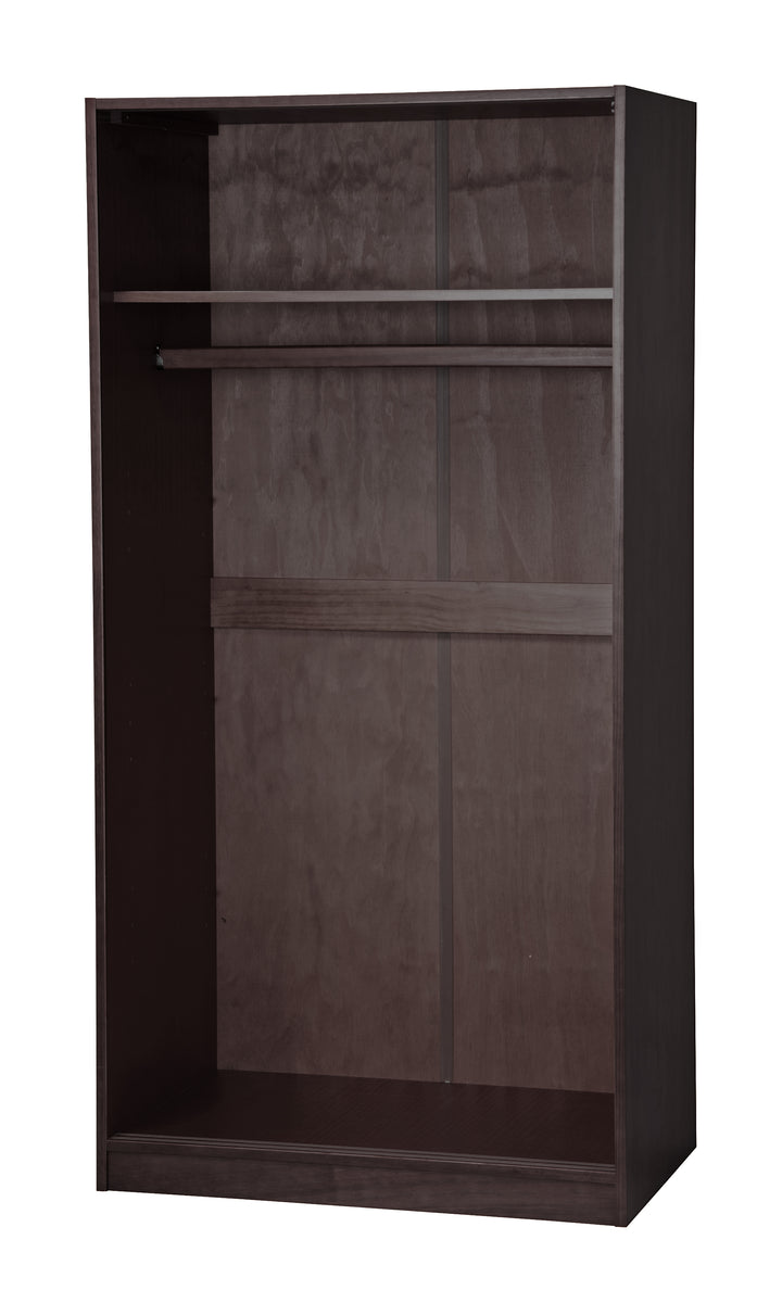 100% Solid Brazilian Pine Wood 4-Sliding Wardrobe with Louvered Doors, 70-110” Wardrobes - Palace Imports