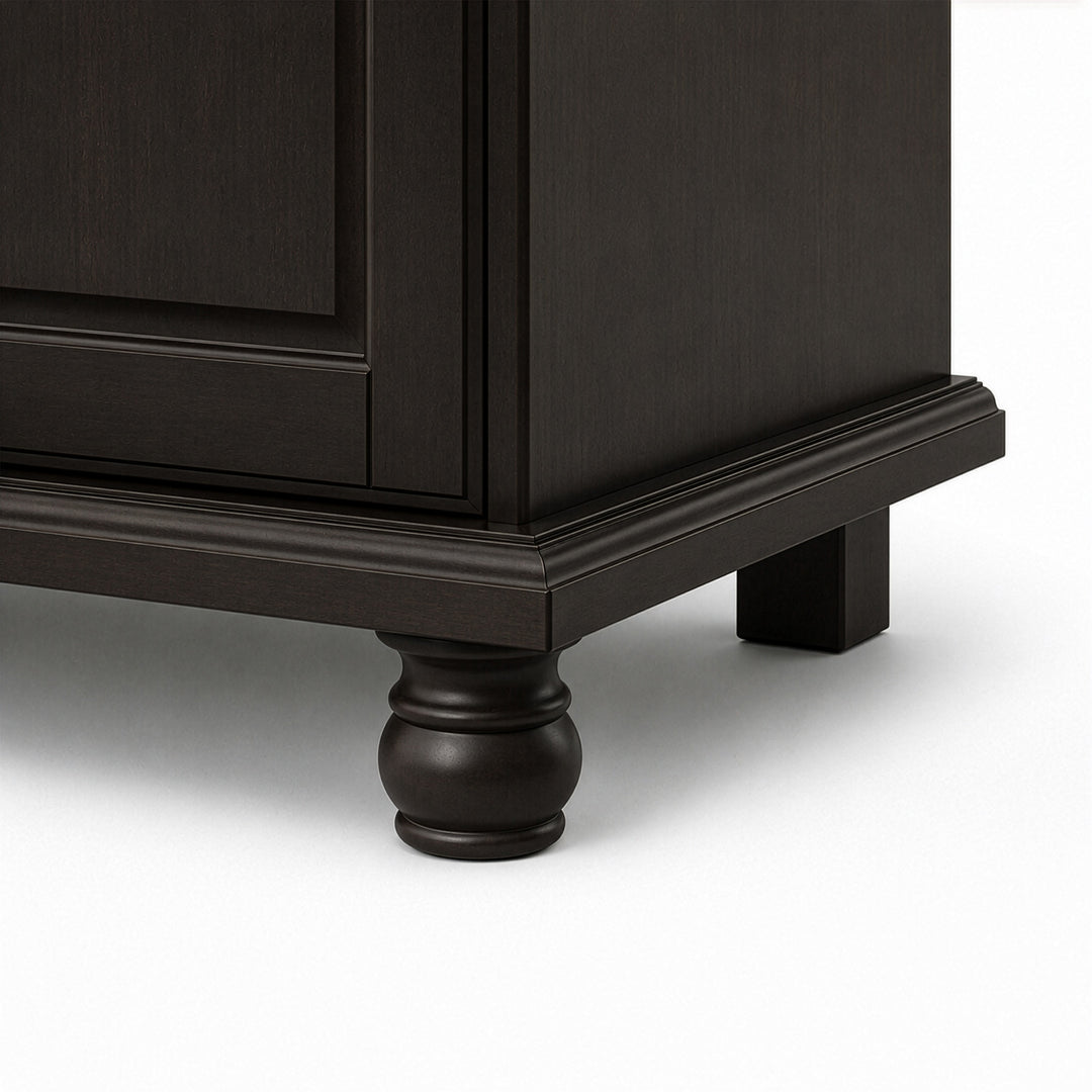 100% Solid Wood 4-Door Wardrobe Armoire with Raised Panel Doors, Bedroom Closet Storage - Kyle Collection
