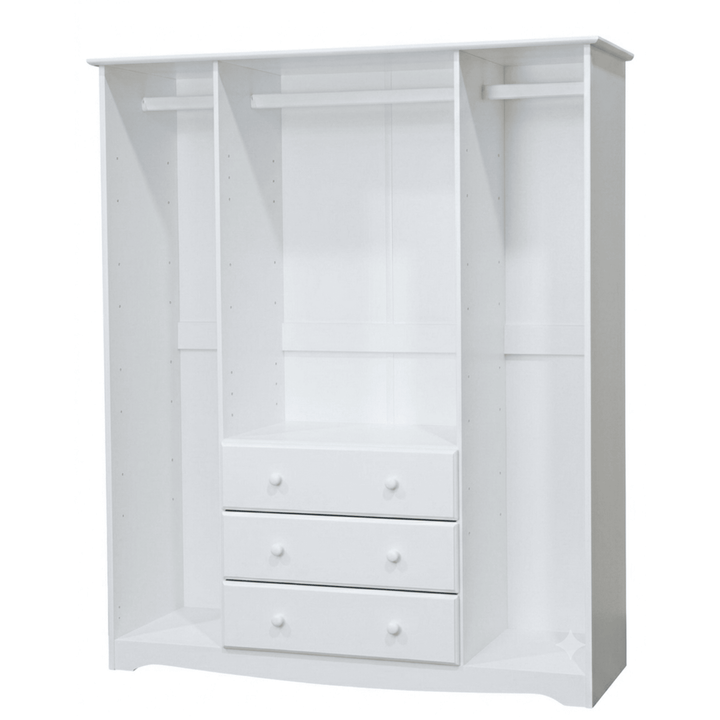 100% Solid Wood 4-Door Wardrobe Armoire, Bedroom Closet Storage - Family Collection