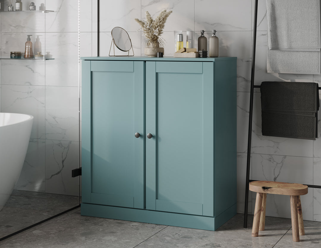 100% Solid Wood 32" Bathroom Cabinet with Shaker Wood Doors