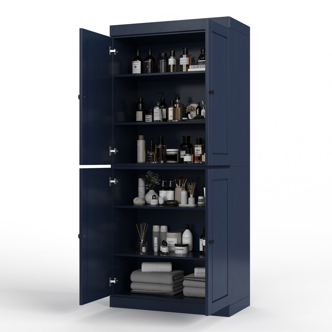 100% Solid Wood 32" Bathroom Cabinet with Raised Panel Wood Doors