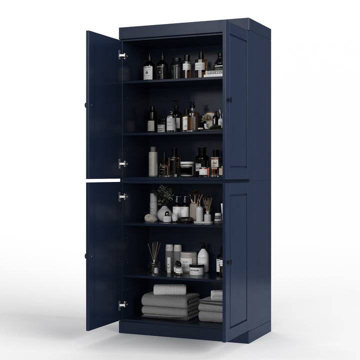 100% Solid Wood 32" Bathroom Cabinet with Raised Panel Wood Doors