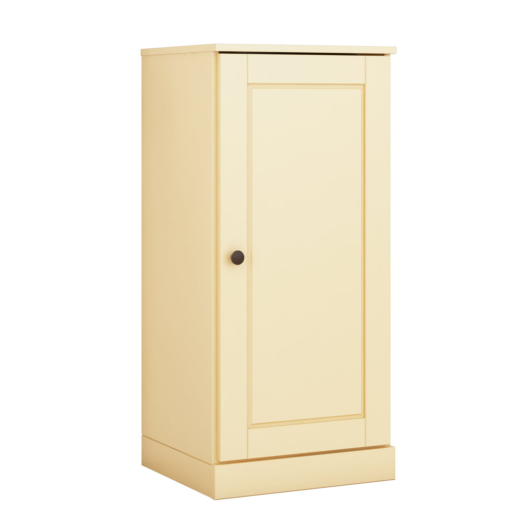 100% Solid Wood Bathroom Storage Cabinet, Raised Panel Door, 4 Drawers, Adjustable Shelves, 16.5" Wide, 35.75" Tall