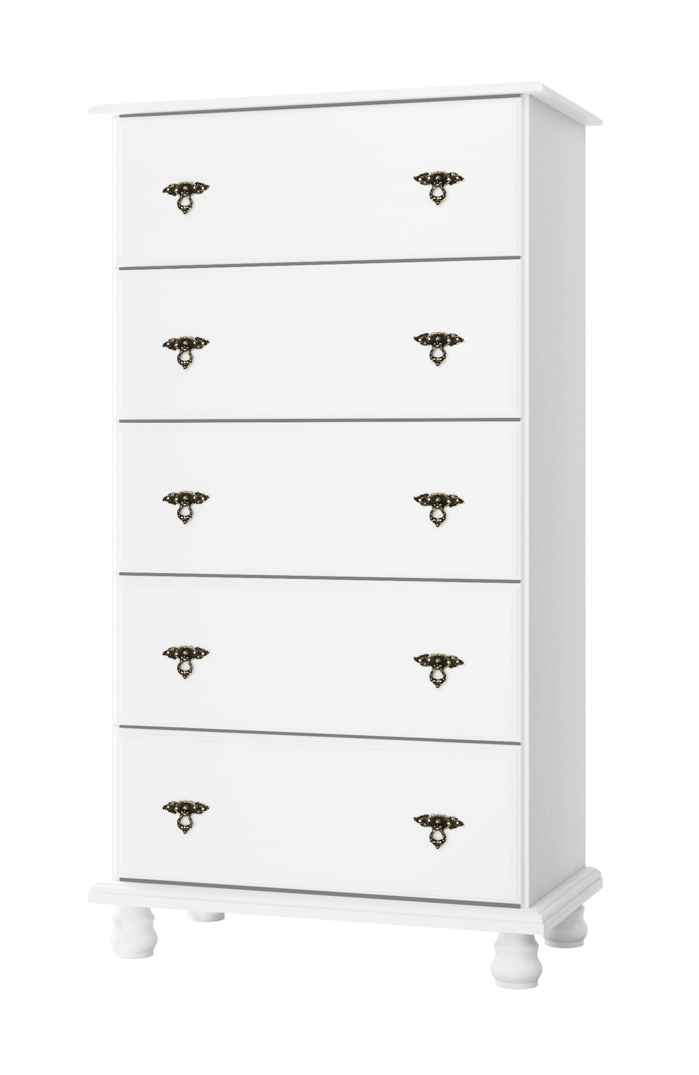 100% Solid Wood Kyle 5-Jumbo Drawer Chest with Metal Pulls, 5-Drawer Chests - Palace Imports