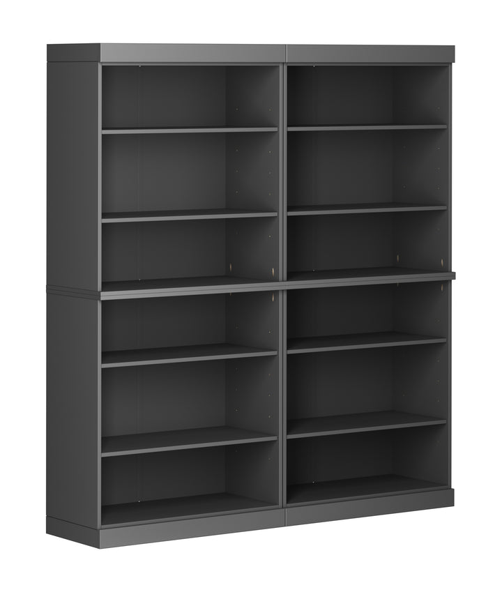 100% Solid Wood 12-Shelf 64" Bookcase, Tall Modular Bookshelf with Adjustable Shelves