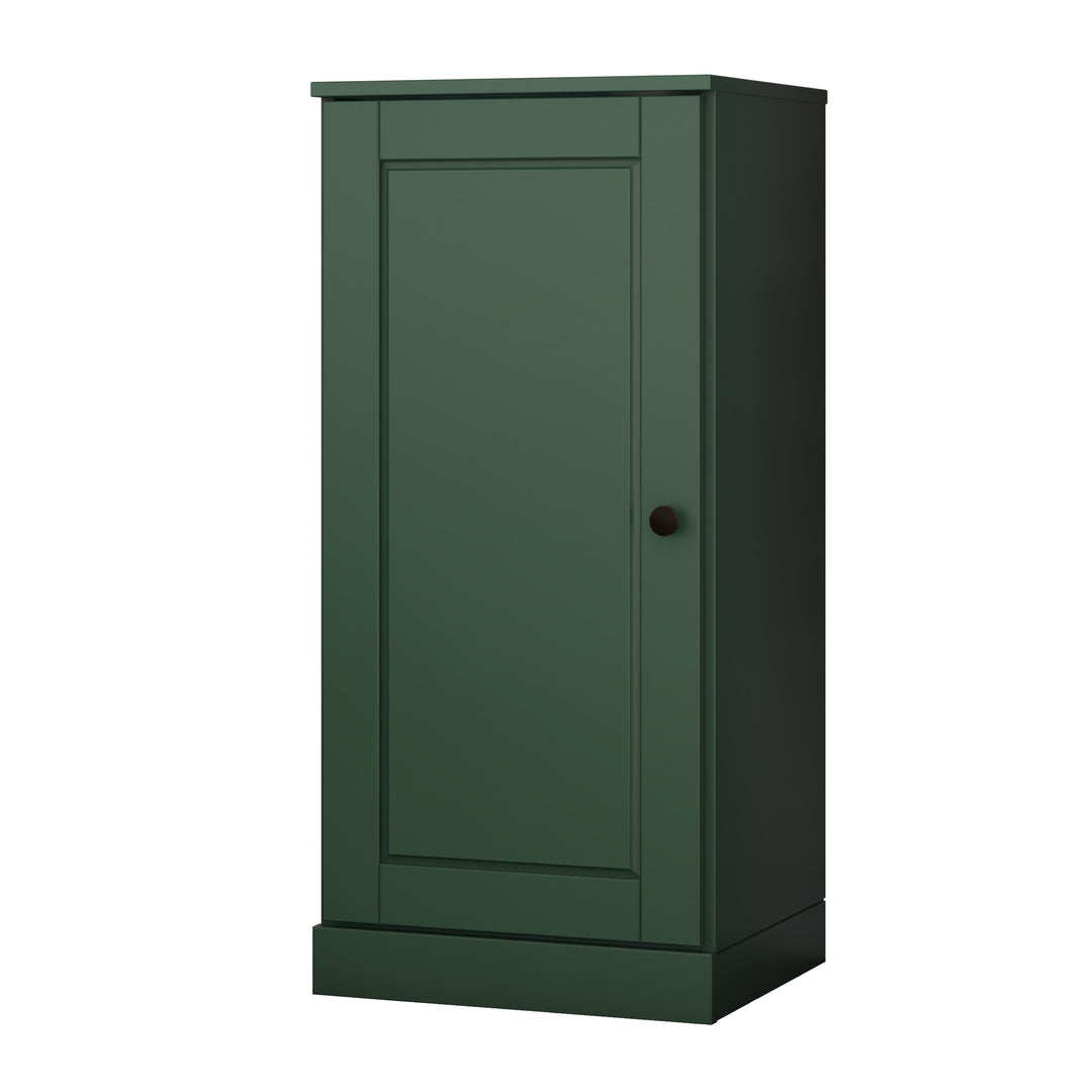 100% Solid Wood Bathroom Storage Cabinet, Raised Panel Door, 2 Drawers, Adjustable Shelves, 16.5" Wide, 35.75" Tall