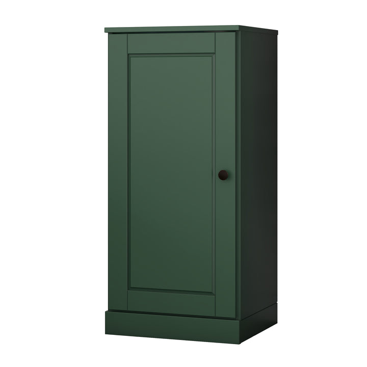 100% Solid Wood Bathroom Storage Cabinet, Raised Panel Door, 2 Drawers, Adjustable Shelves, 16.5" Wide, 35.75" Tall