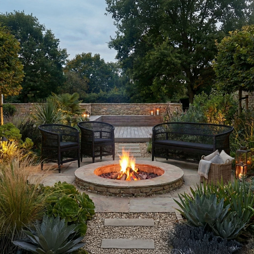 100% Handwoven Natural Rattan 3-Piece Indoor Seating Set with 2 Chairs and 3-Seater Settee, Solid Wood Frame, Boho Coastal Farmhouse, Authentic African Craftsmanship