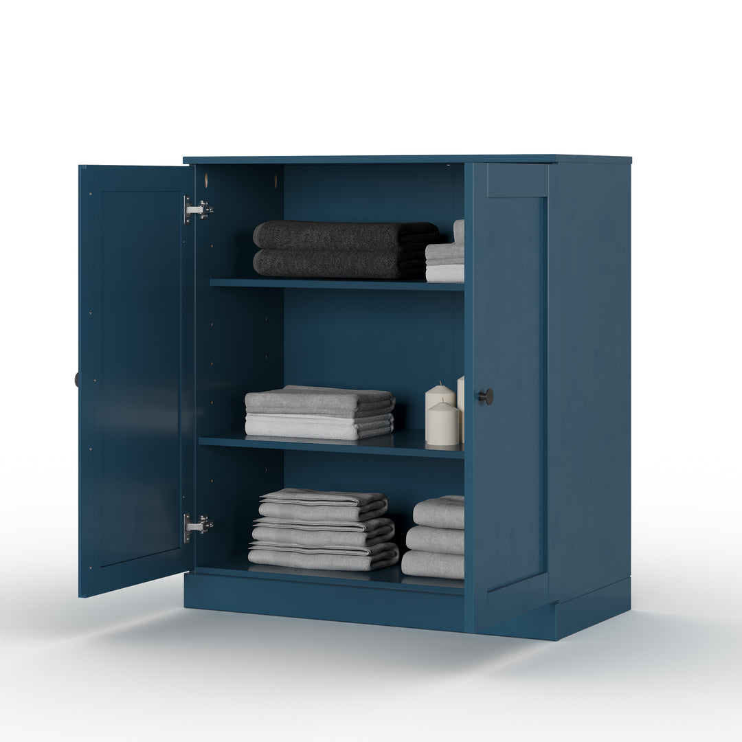 100% Solid Wood 32" Bathroom Cabinet with Shaker Wood Doors