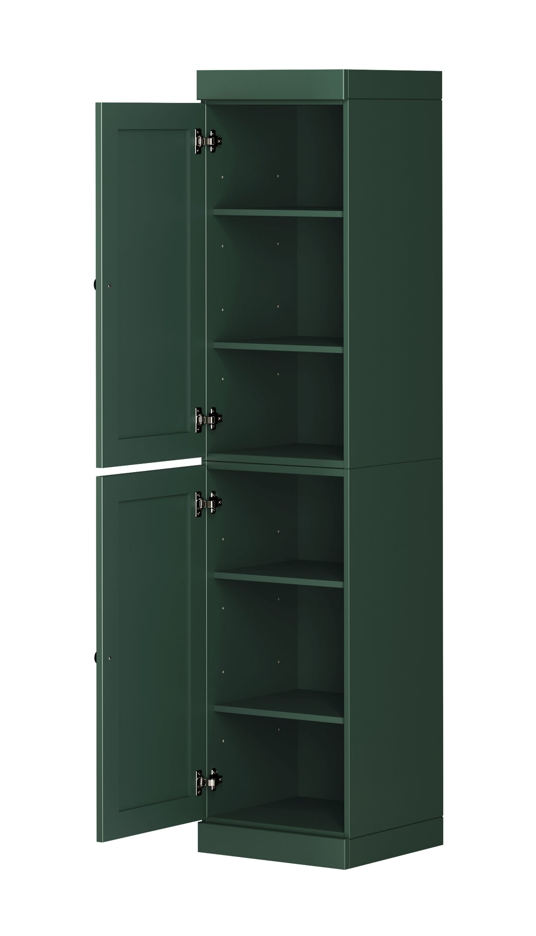 100% Solid Wood 16.5" Pantry Cabinet, 2 Shaker Wood Doors