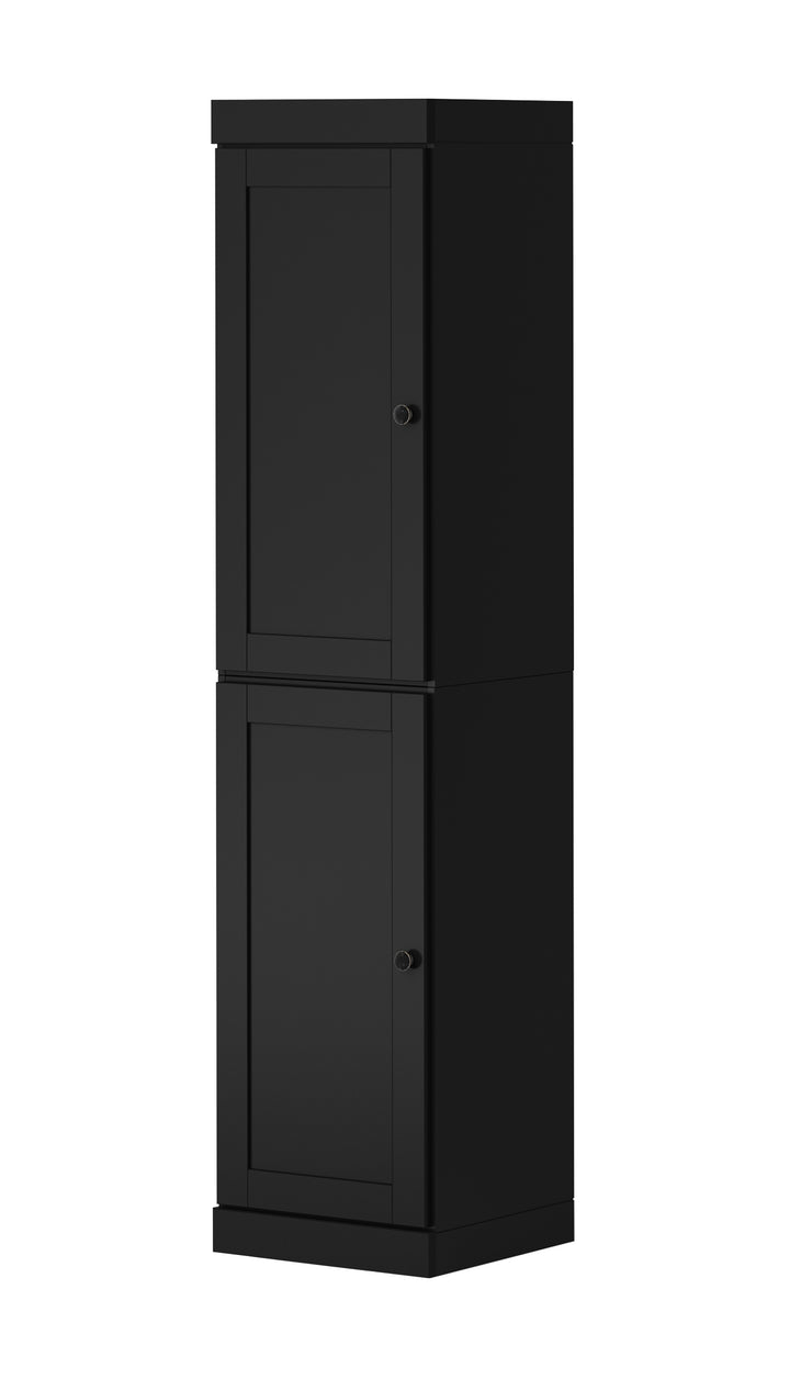 100% Solid Wood 16.5" Pantry Cabinet, 2 Shaker Wood Doors