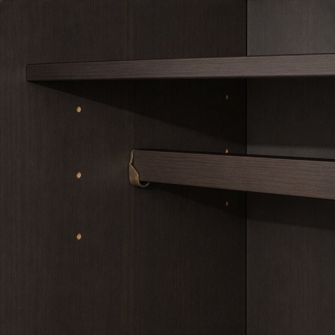 100% Solid Wood 4-Door Wardrobe Armoire with Mirrored Doors, Bedroom Closet Storage - Kyle Collection