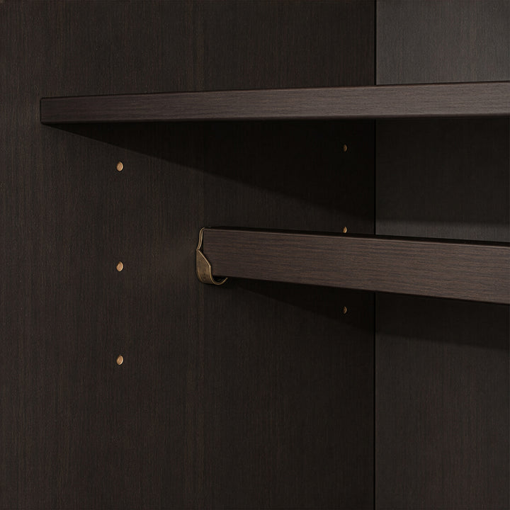 100% Solid Wood 4-Door Wardrobe Armoire with Mirrored Doors, Bedroom Closet Storage - Kyle Collection