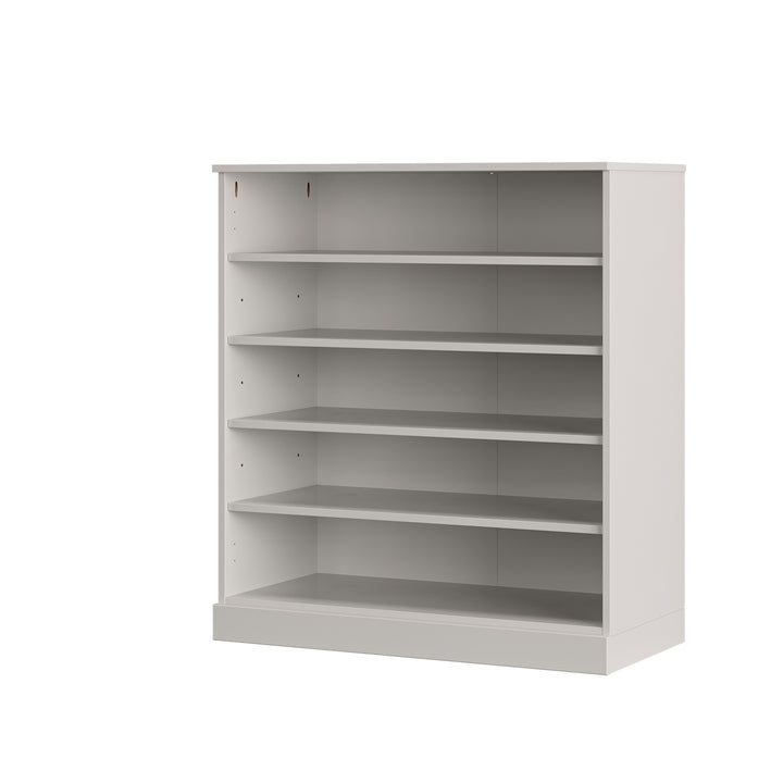 100% Solid Wood Open Shoe Storage Cabinet with Adjustable Shelves, Space Saving Stackable Entryway Organizer, 32" W x 35.75" H