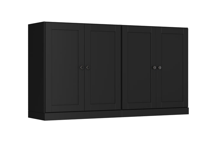 100% Solid Brazilian Pine Wood Sideboard, Shaker Doors, Adjustable Shelves, 64" Wide, 35.75" Tall