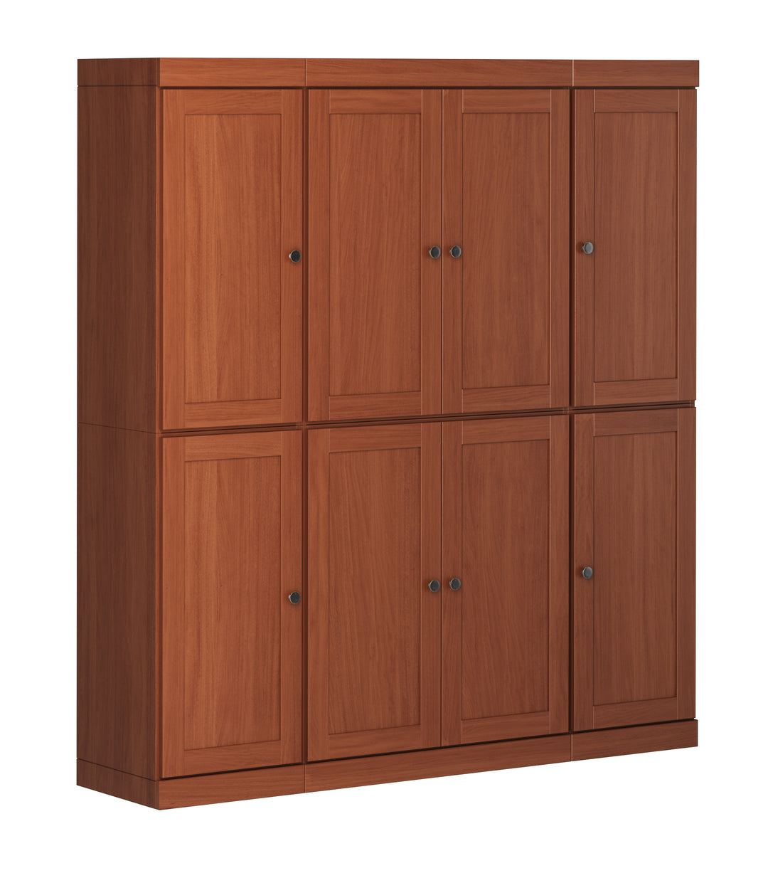 100% Solid Wood 65" Pantry Cabinet, 8 Shaker Wood Doors