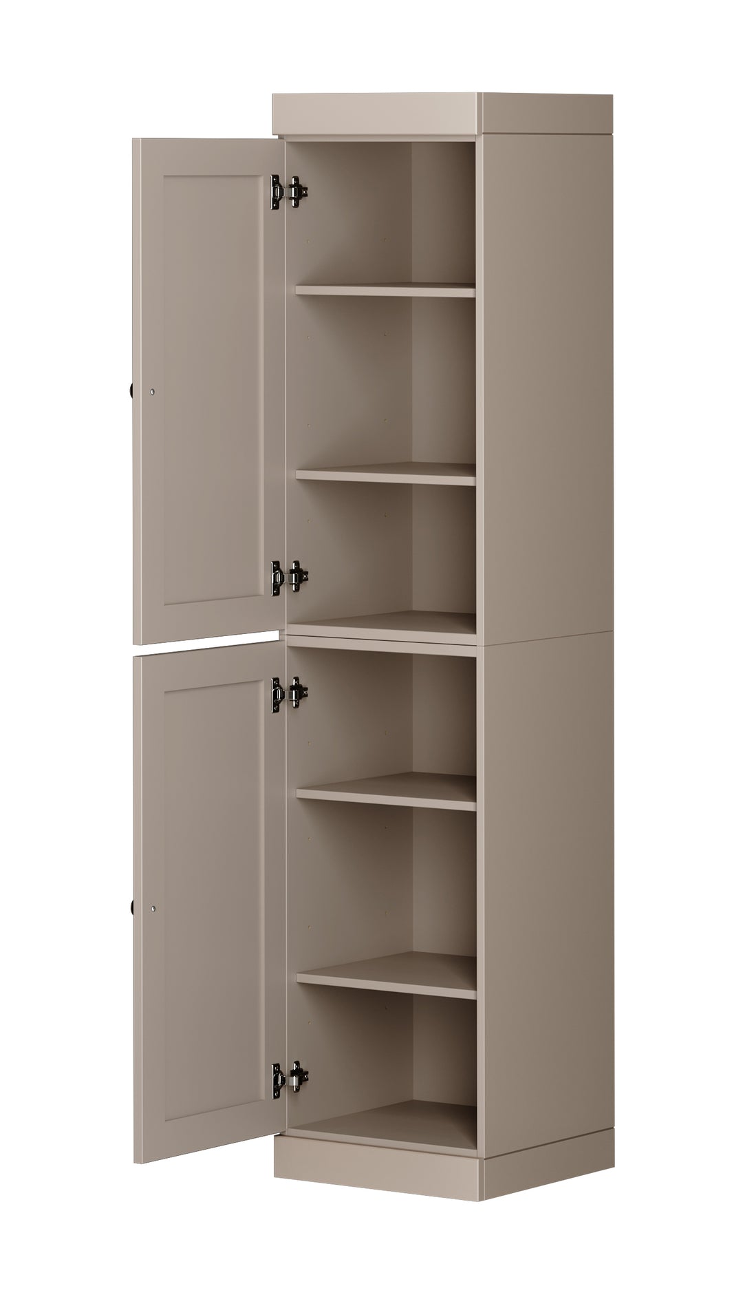 100% Solid Wood 16.5" Pantry Cabinet, 2 Shaker Wood Doors