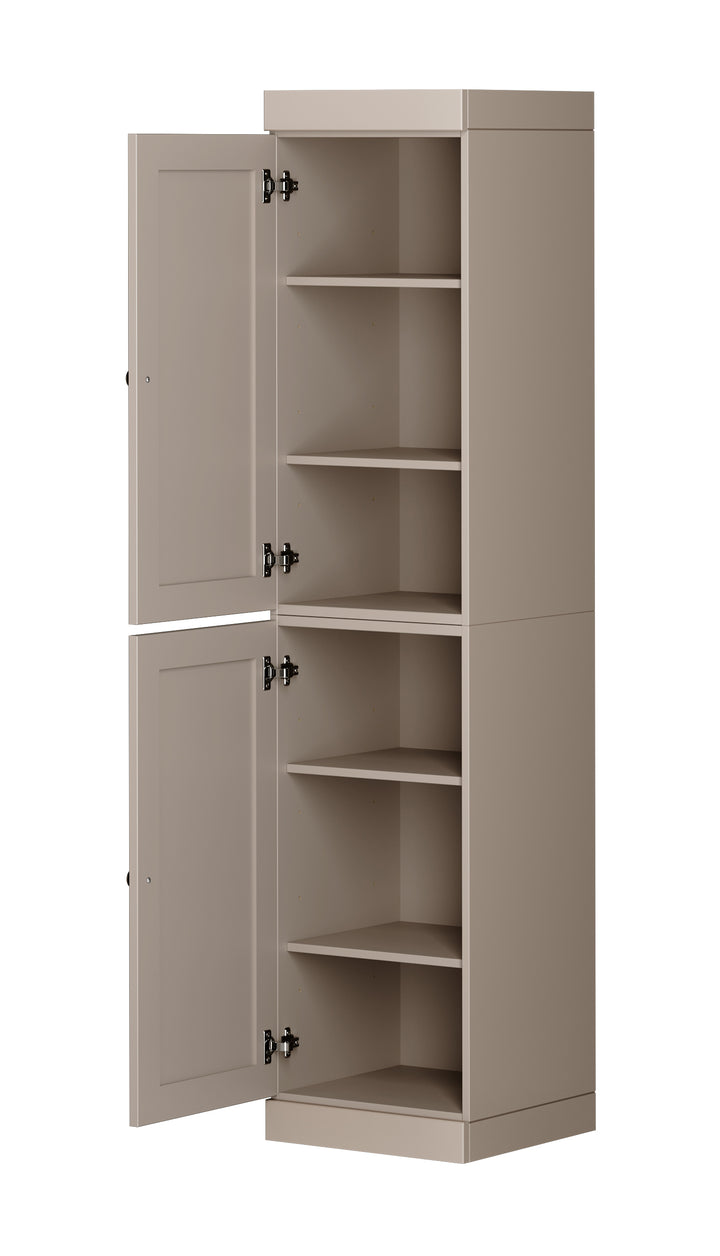 100% Solid Wood 16.5" Pantry Cabinet, 2 Shaker Wood Doors
