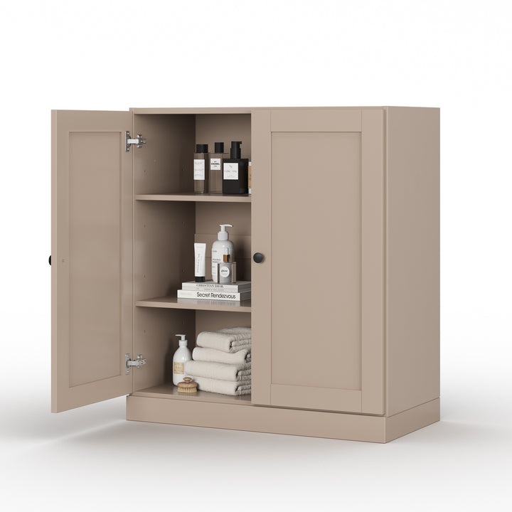 100% Solid Wood 32" Bathroom Cabinet with Shaker Wood Doors