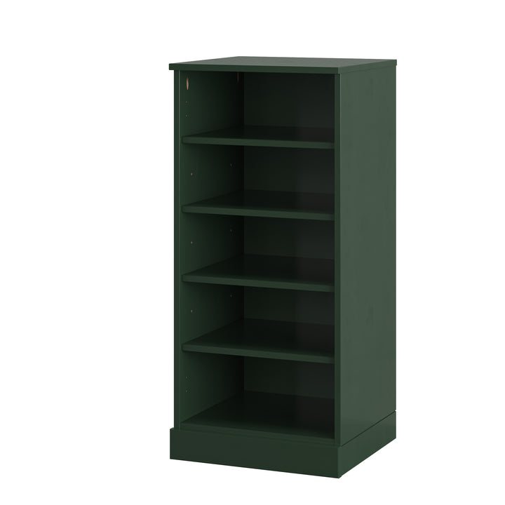 100% Solid Wood Narrow Open Shoe Storage Cabinet with Adjustable Shelves, Space Saving Stackable Organizer, 16.5" W x 35.75" H