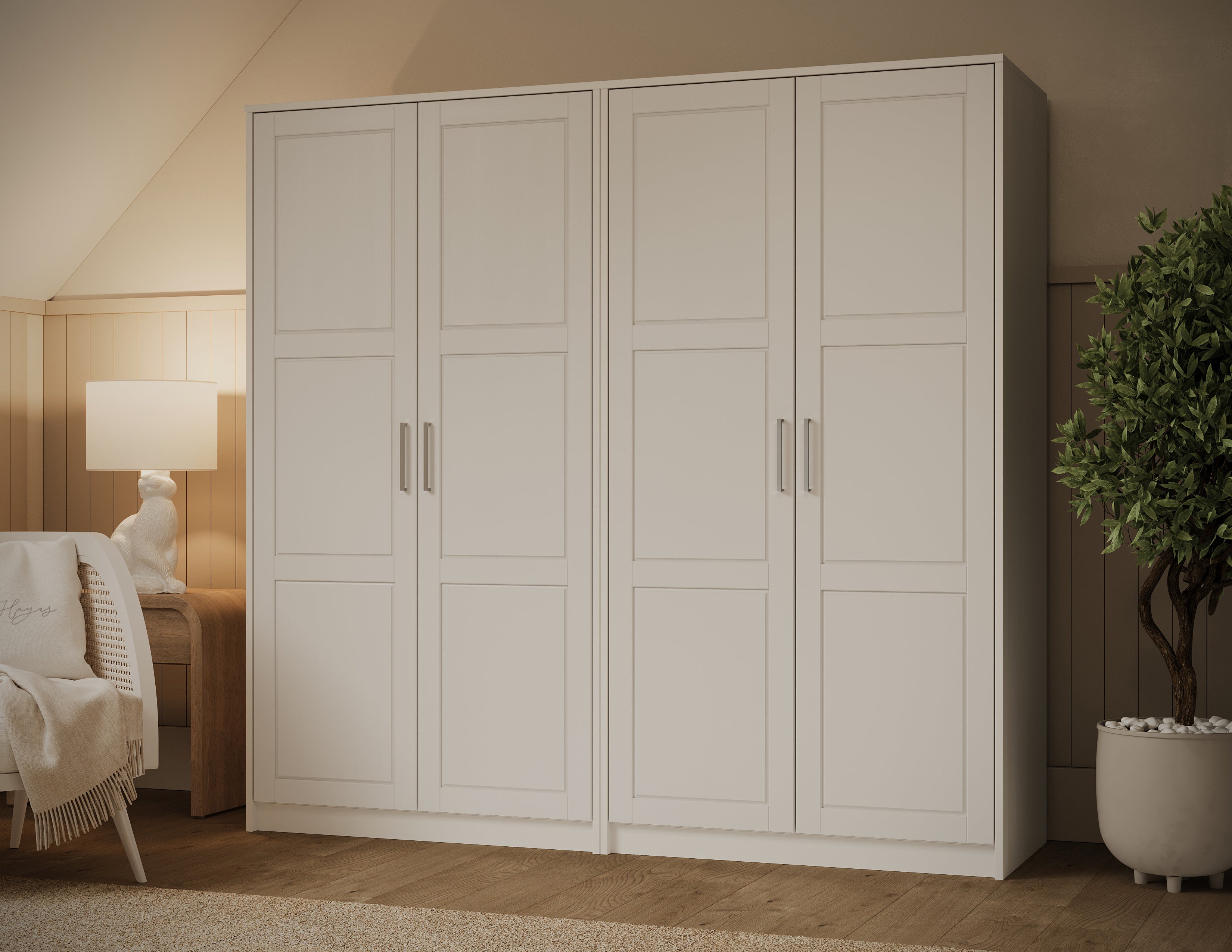 Solid Wood Wardrobe Armoire Four Door Urban Collection – Palace
