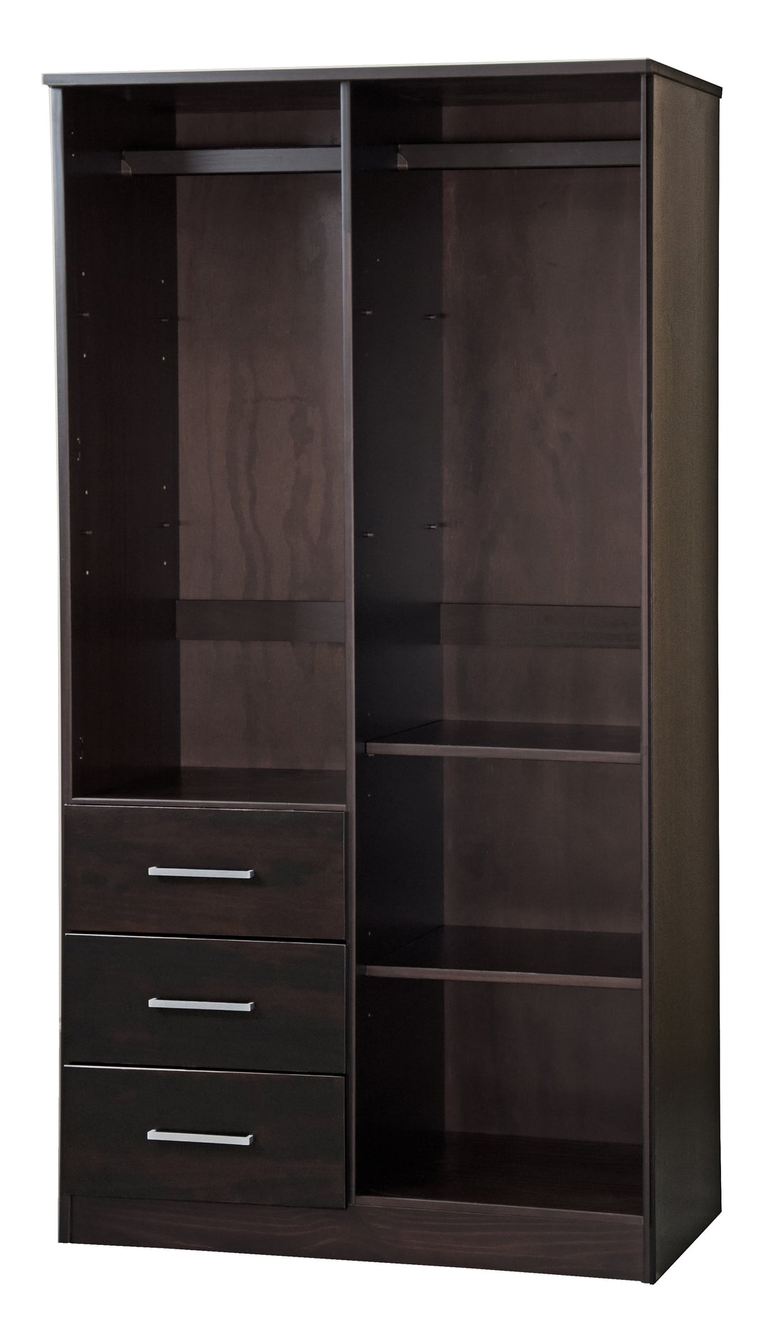 100% Solid Brazilian Pine Wood Metro 2-Door Wardrobe with Raised Panel Doors