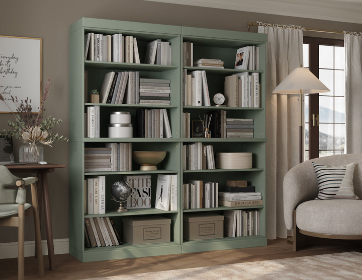 100% Solid Wood 12-Shelf 64" Bookcase, Tall Modular Bookshelf with Adjustable Shelves