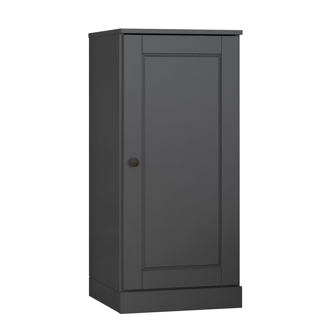 100% Solid Wood Bathroom Storage Cabinet, Raised Panel Door, 4 Drawers, Adjustable Shelves, 16.5" Wide, 35.75" Tall
