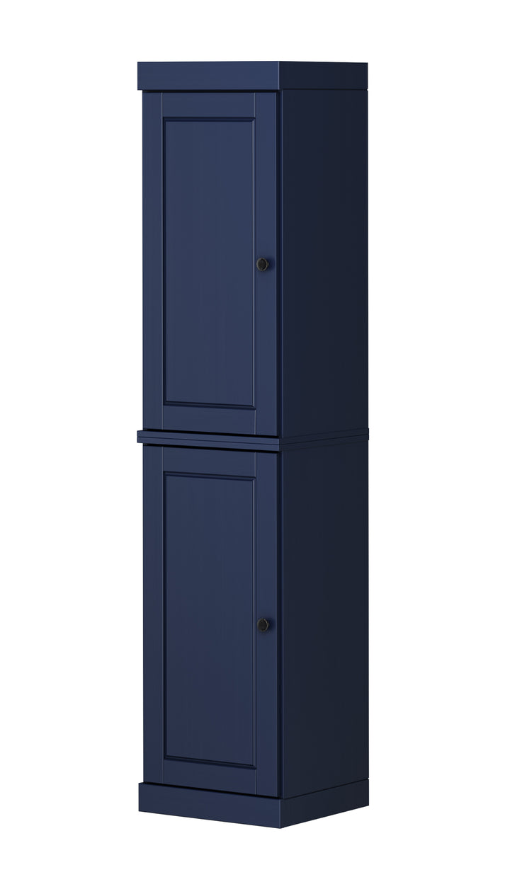 100% Solid Wood 16.5" Pantry Cabinet, 2 Raised Panel Wood Doors