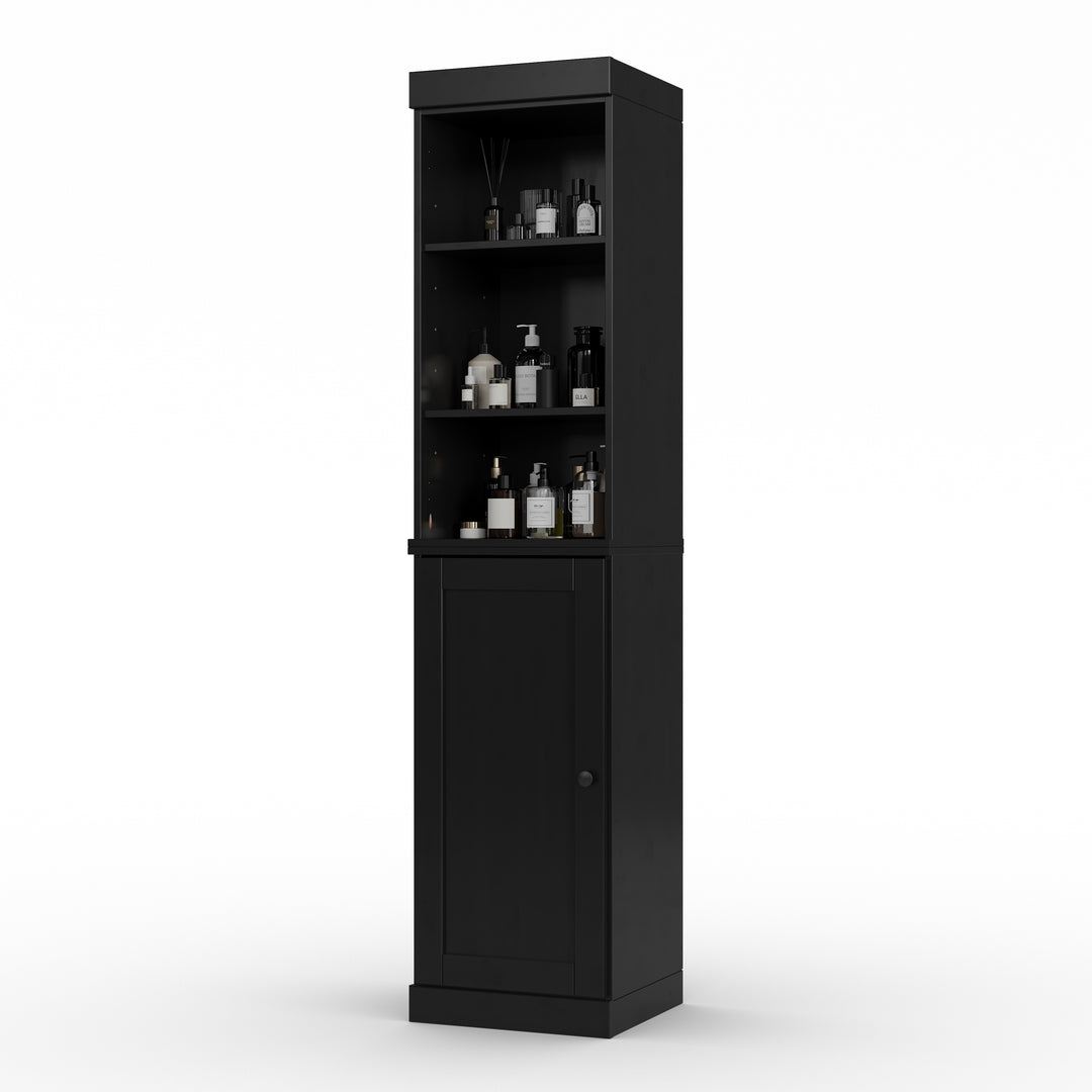 100% Solid Wood 16.5" Tall Bathroom Storage Cabinet , Shaker Door, Adjustable Shelves